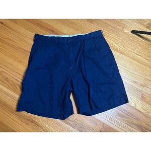 Vintage Polo Golf Shorts Pleated 100% Cotton  Navy  Mens Size 38 8 1/2"